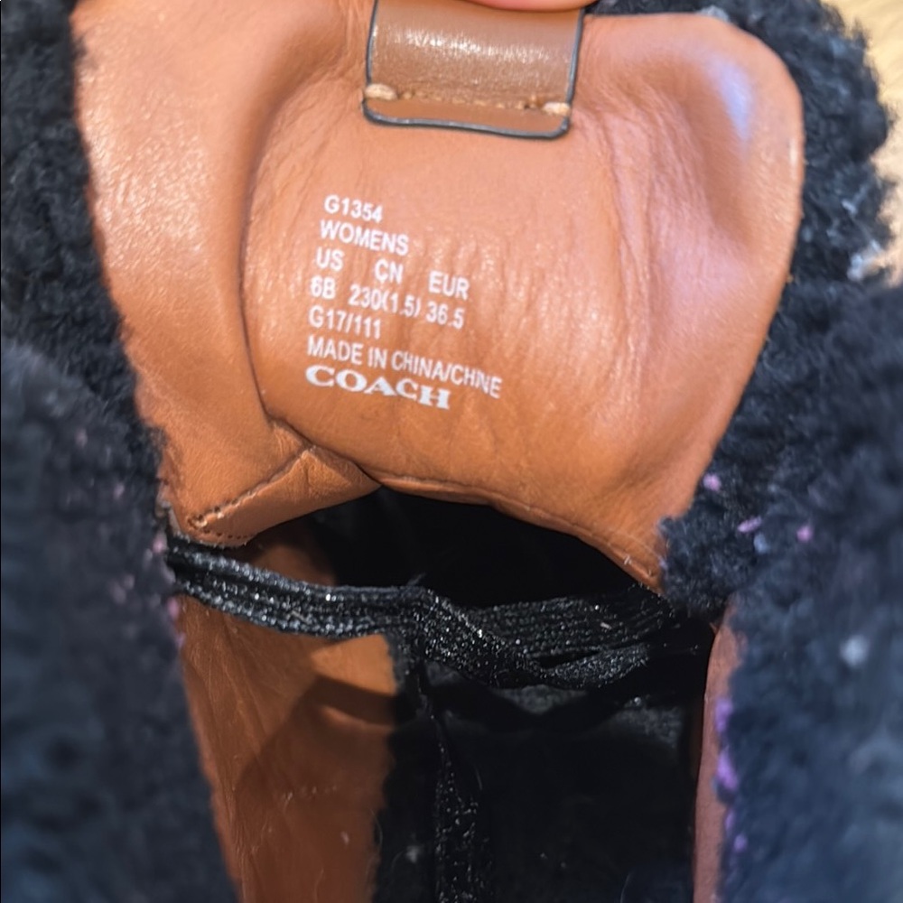 Coach Black Shearling Boots - City Hiker Boot - Picture 7 of 7